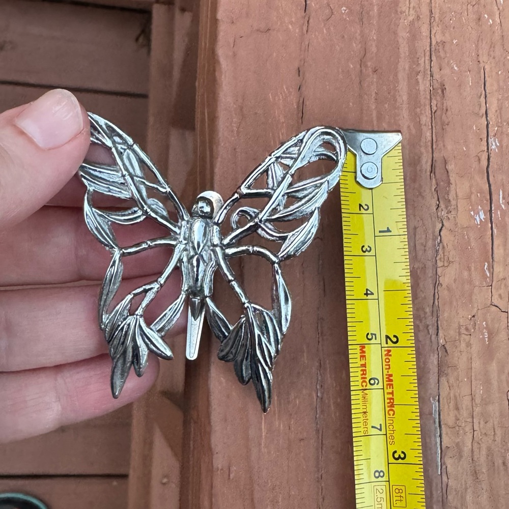 John Hardly Elegant Silver Butterfly pin scarf pin Ornament, brooch - Picture 11 of 11